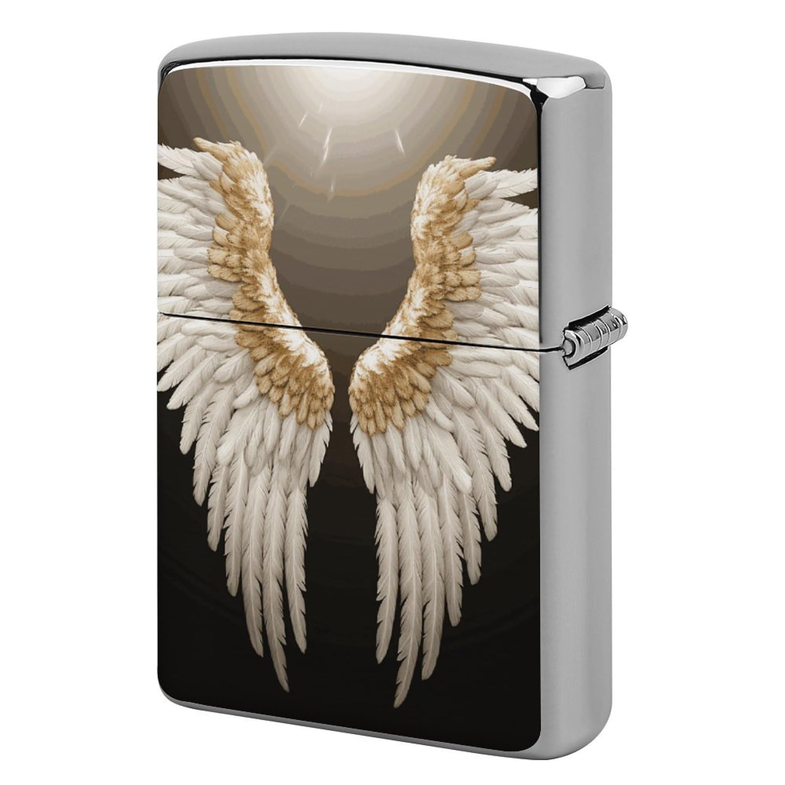 Angel Wing Lighter Case for Men, Personalized Lighter Cover for Valentine's Day Gifts, Flip-Top Lighters Shell for Outdoor, Portable Lighters Protective Sleeve