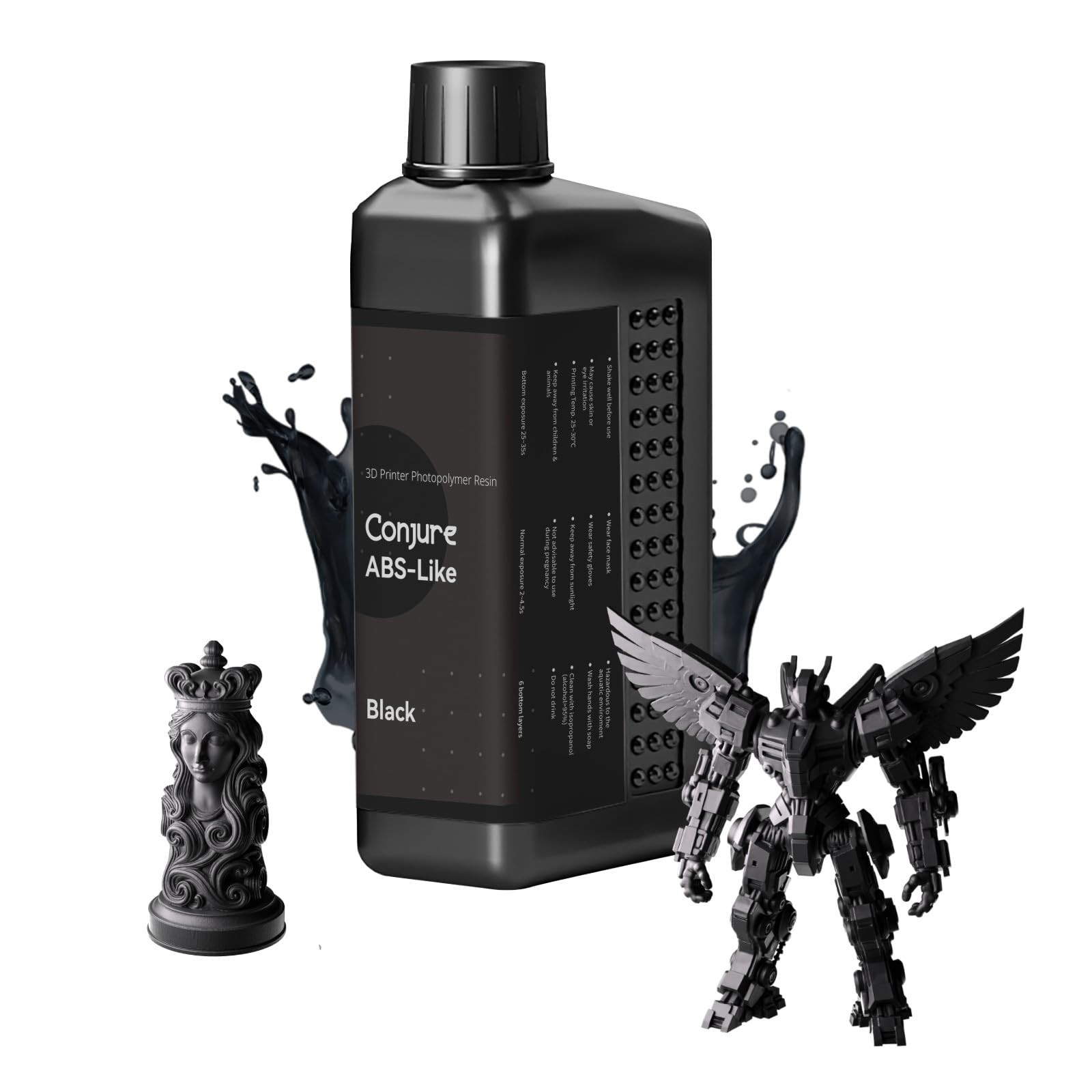 Chitu Systems ABS Like Resina, Conjure stampante 3D Resina, indurimento rapido ad alta precisione, non fragile, nero, 1000 g