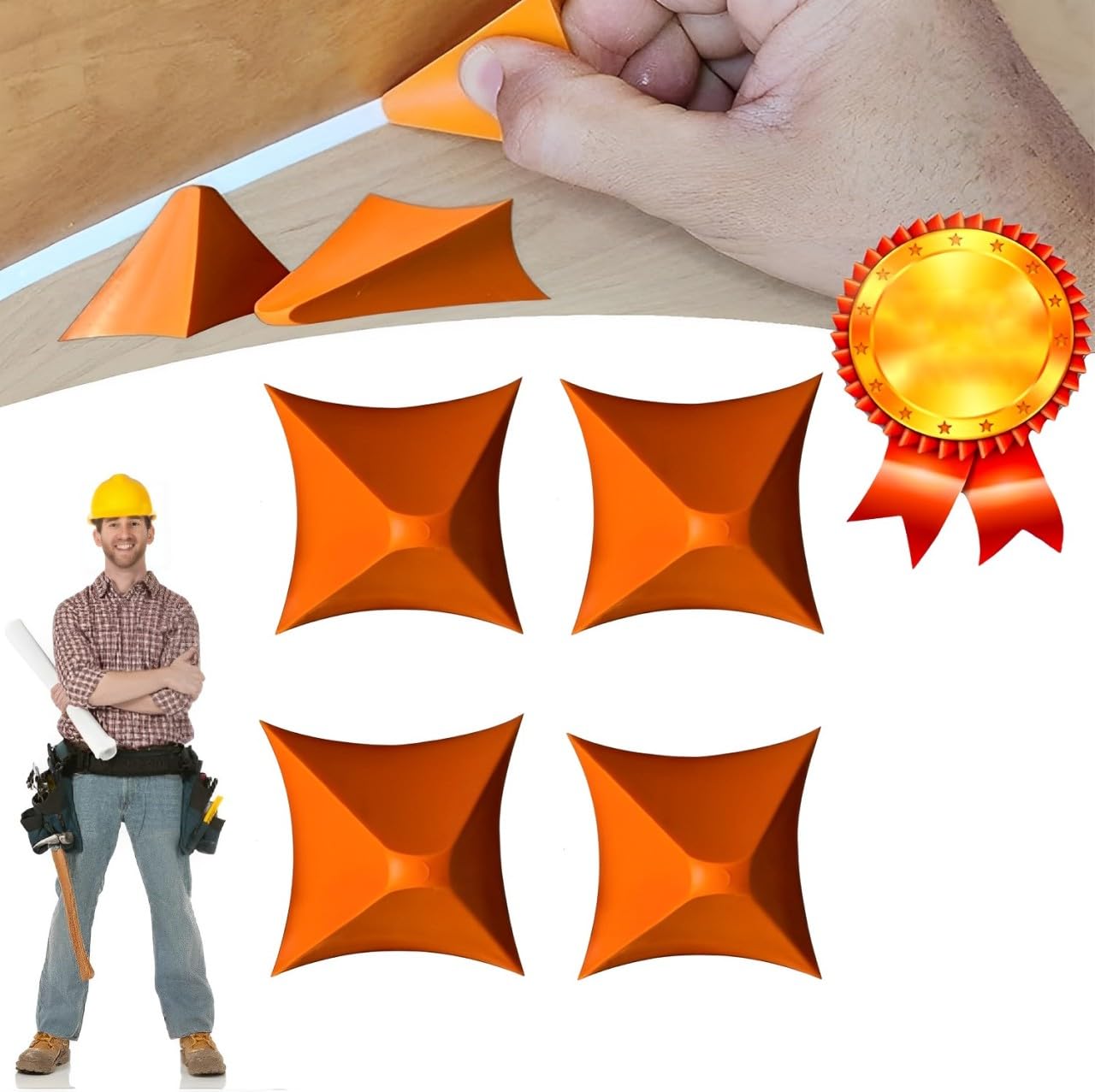 4pcs Silicone Applicator Kit - Silicone Caulking & Finishing Tool for Kitchen, Bathroom Joints - 3/6/10/16mm — image 1