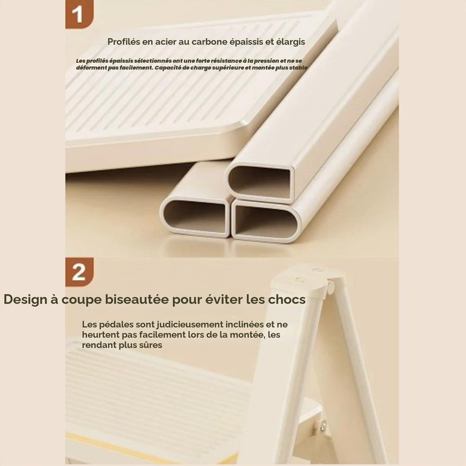 Escabeau 3 Marches Pliable,Léger Et Compact,Pédale Antidérapante Élargie,Cadre en Acier Robuste,Capacité De Charge De 150 Kg,Convient pour La Cuisine,La Maison,l'Extérieur Et Le Bureau.