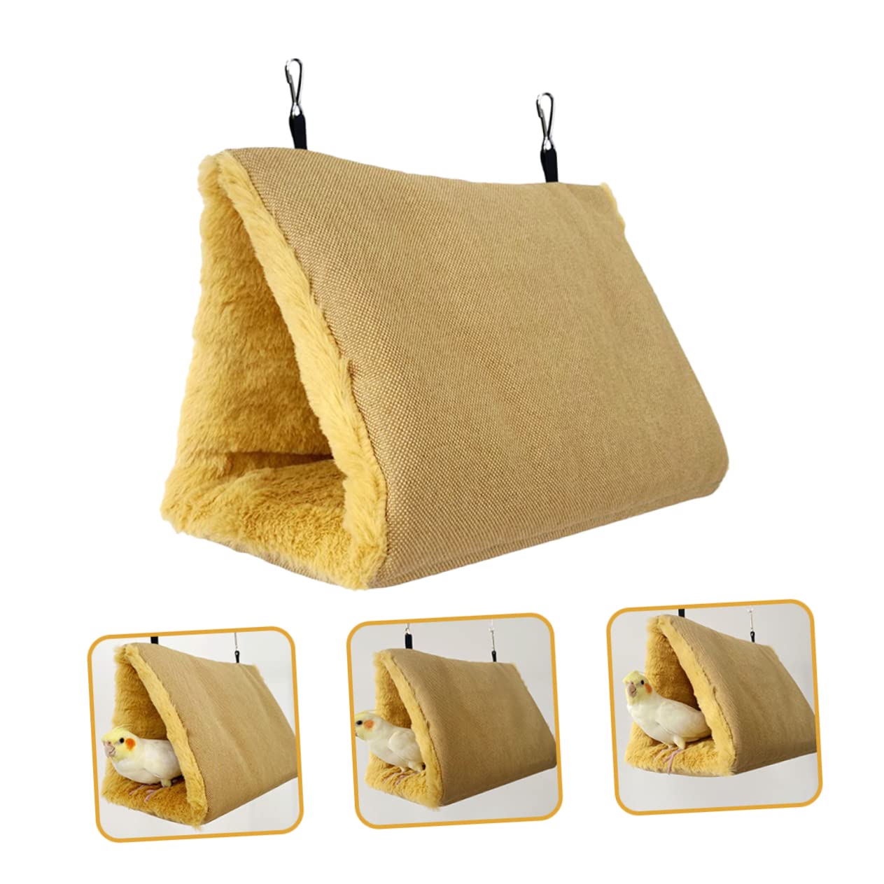 minkissy Hamaca de Loro de 5 Piezas Resistente al Desgaste, Nido de pájaros, hámster, Camas Colgantes, Hamaca de Juguete para Animales de Peluche, conejera de pájaros esponjosos, Nido de pájaros