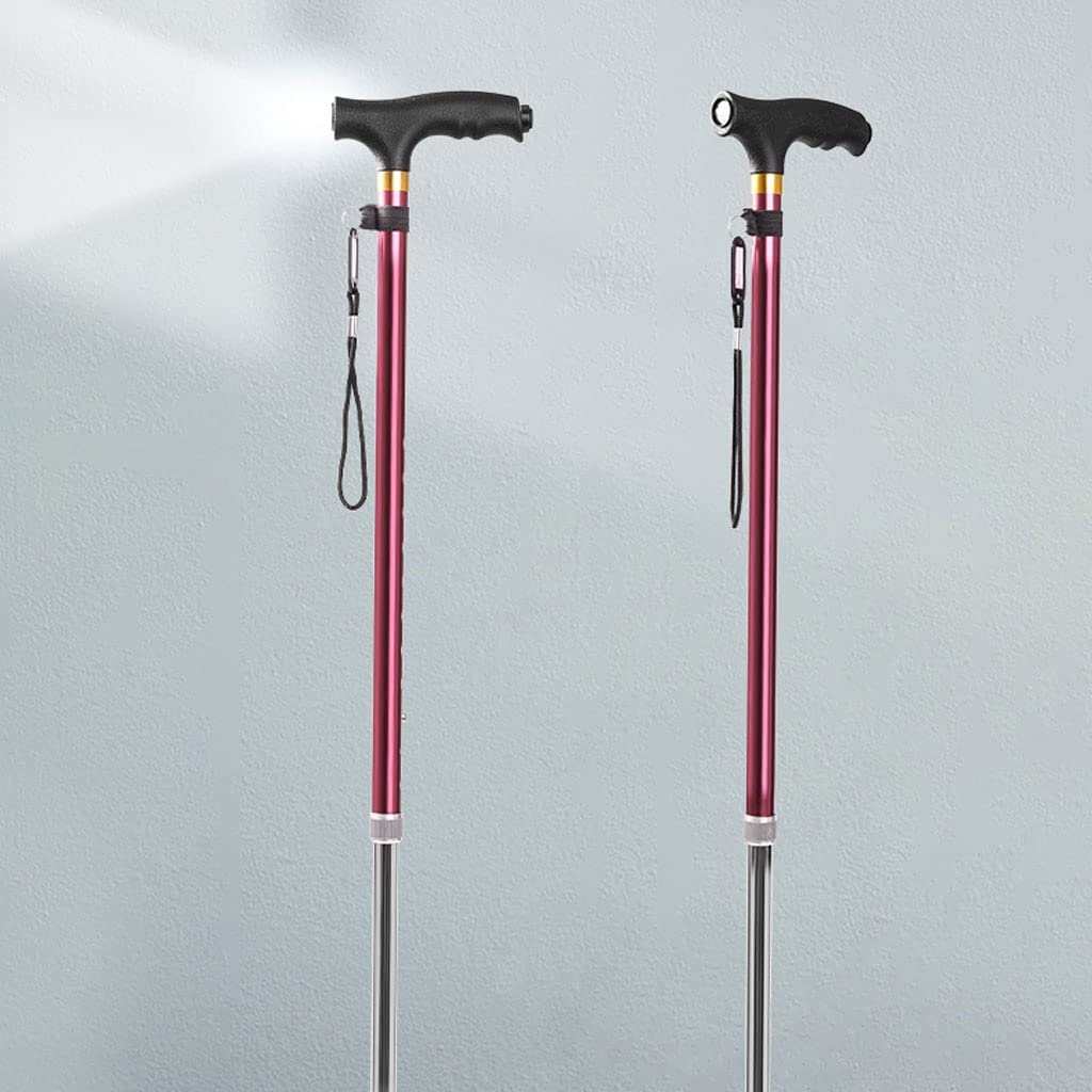 Muletas for Ancianos, bastón telescópico de Cuatro Patas Antideslizante Multifuncional, muletas Ligeras de aleación de Aluminio