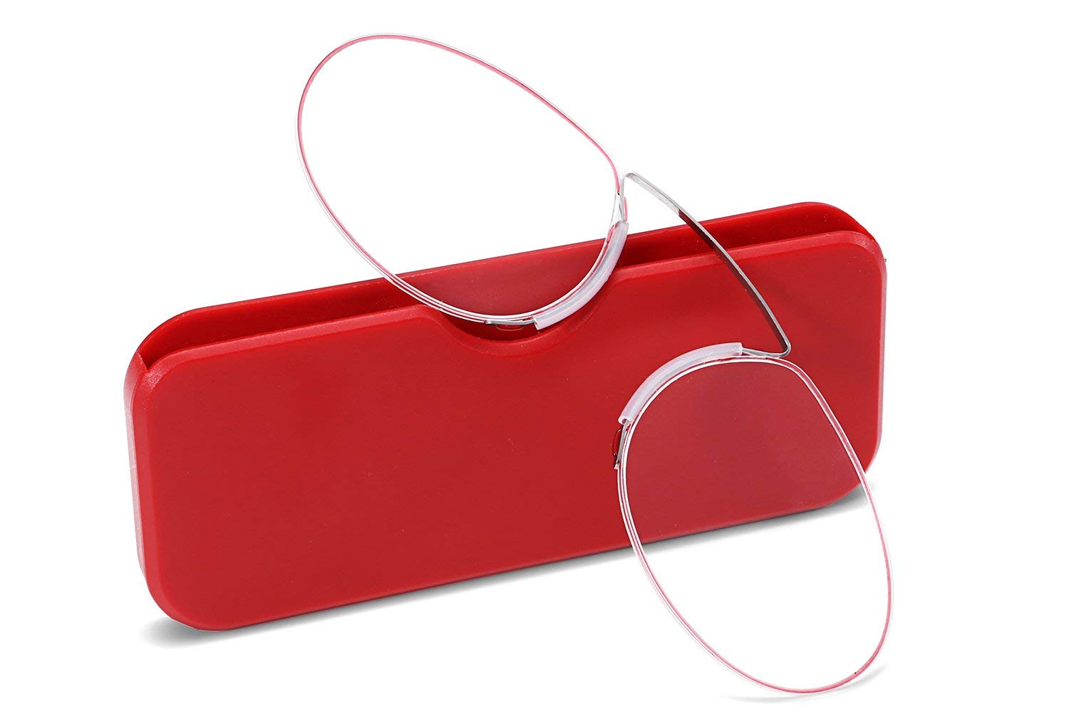 Abrazadera Nariz Descansando Pellizcar Gafas de Lectura para Hombres y Mujeres - Gafas de Lectura sin Brazo con Estuche - Lectores portátiles,Black,+2.50