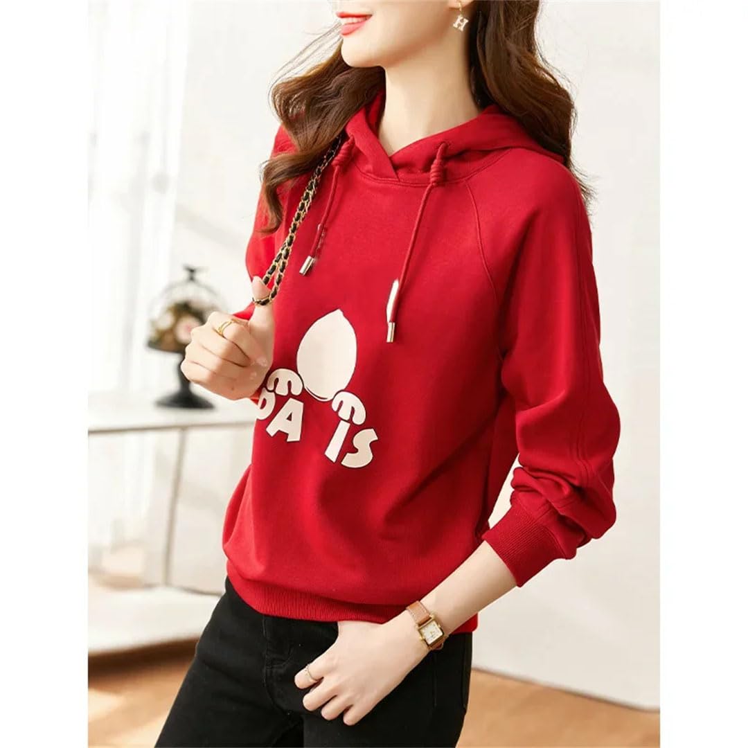 Sudaderas con capucha para mujer, con estampado bonito, de manga larga