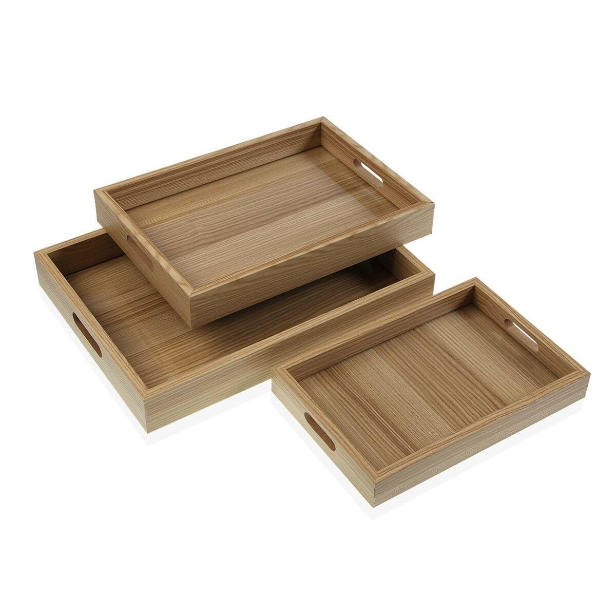 Versa Juego de Bandejas Madera MDF 30 x 5,5 x 40 cm (3 Piezas) - Marca EAN: 8420327543806