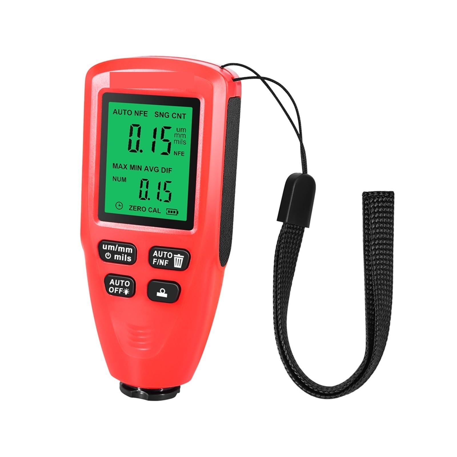 LNHHG Paint Thickness Gauge, Coating Thickness Gauge 0.1Micron/0-2000 Car Paint Film Tester Measuring DFT Meter(Rosso)