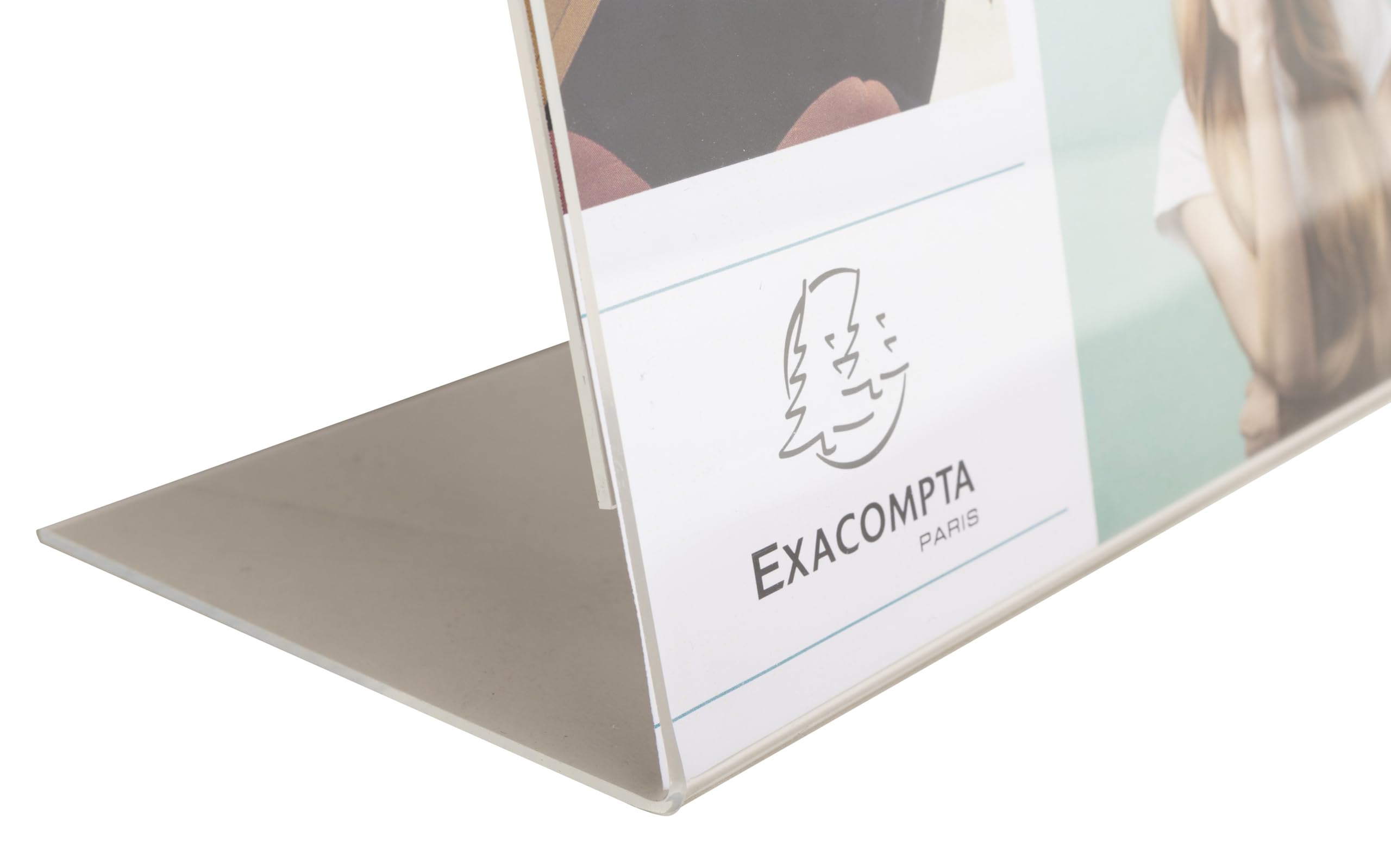 Exacompta - Rif. 84059D - 1 porta visiva inclinata orizzontale A4, dimensioni prof 30 x larghezza 9,5 x 21,5 cm, PMMA (acrilico) per foto, pubblicità, menù ristoranti, alberghi - cristallo