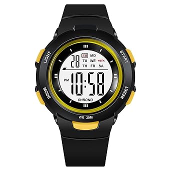 Time Up Digital Dial Big Size,Alarm with Sound,Colorful Glowing Light & Waterproof Watch for Boys & Girls (Age:5-15 Years)-DET17L-X