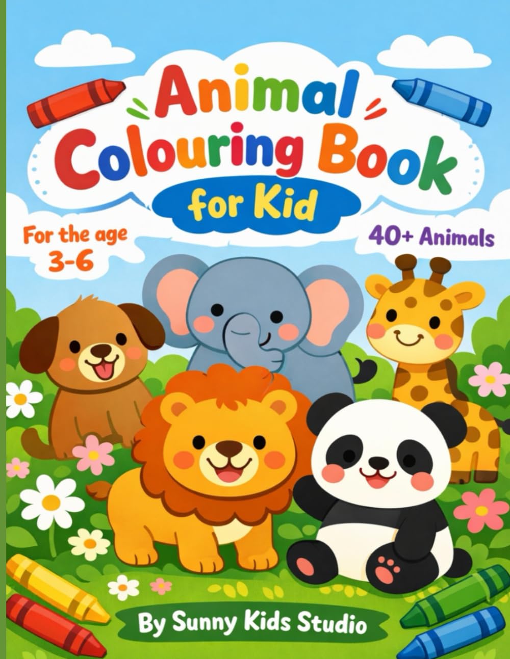 Cute Animals Coloring Book: For Kids Ages 3–6