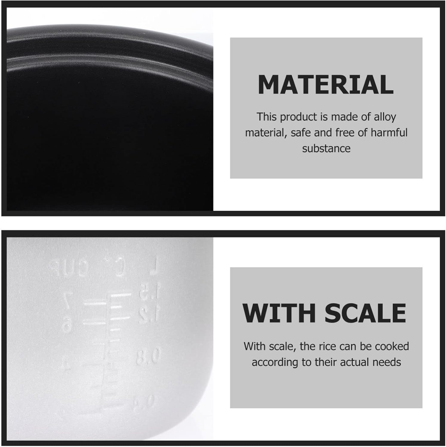 Cabilock Non-stick Rice Cooker Liner Electric Cooker Accessories Multi-purpose Cooking Pot for Rice and Cake Baking Alloy Material Replacement for Use