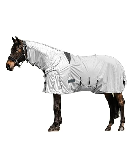 Waldhausen Manta antimoscas para el eccema, 115 cm, color gris y plateado