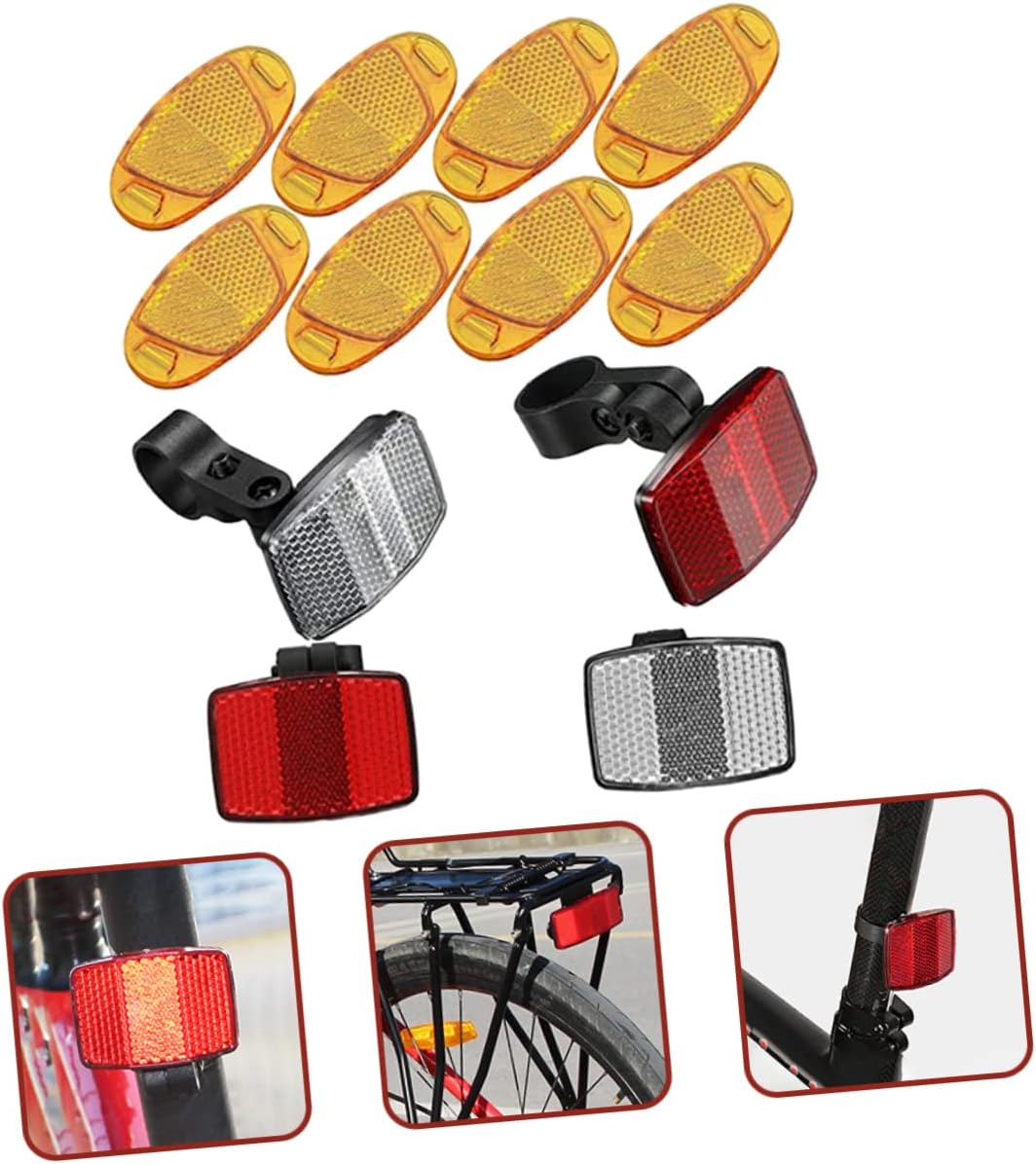 2 Sets Bicycle Reflector Bike Safety Warning Light LED Accessories Tail Light Bike Reflectors Front and