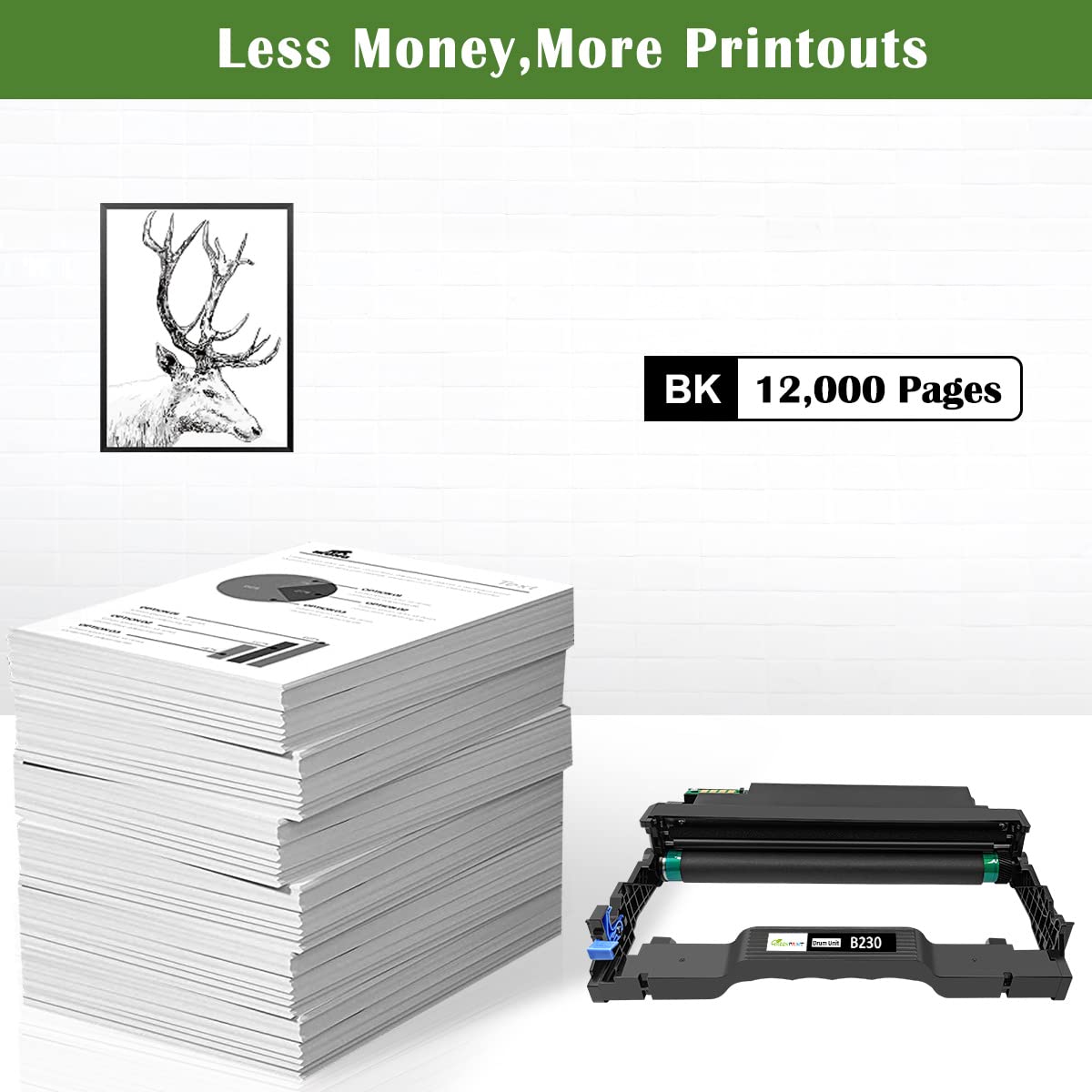 Tamburo B230 B225 B235 Compatibile Cartuccia del Tamburo Unità di Tamburo Tamburo di imaging Nero 12000 pagine per Xerox B225 B225DNI B230 B230DNI B235 B235DNI Stampante 013R00691