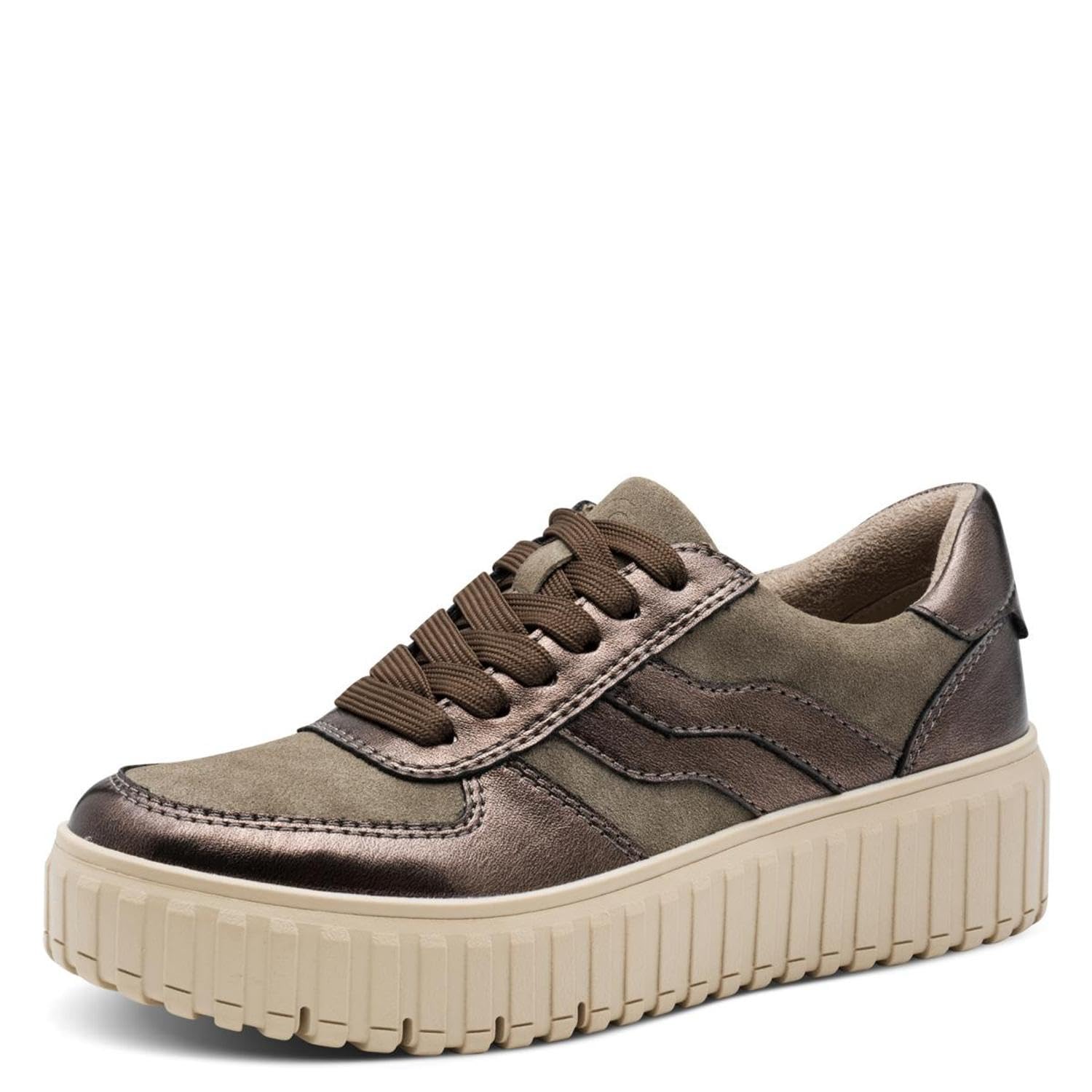 Jana Damen Plateau Sneaker mit Reißverschluss Vegan
