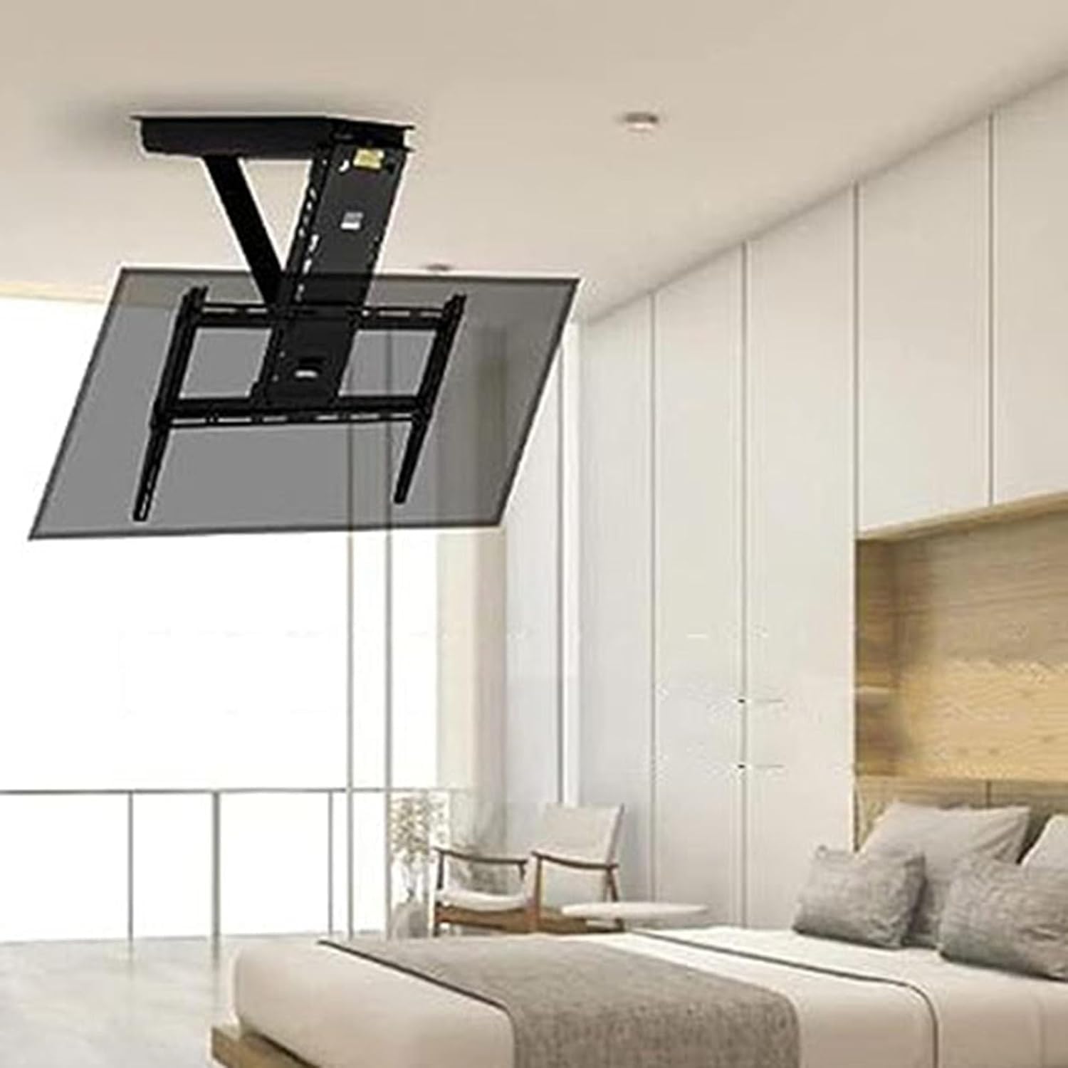 HTTGDGDH Tv Wall Bracket 0-85° Flip Down Tv/Monitor Bracket,Electric Ceiling Tv Mount, Motorized Tv Mount For 32-65 Inch Tvs For 26-70 Inch Tvs,