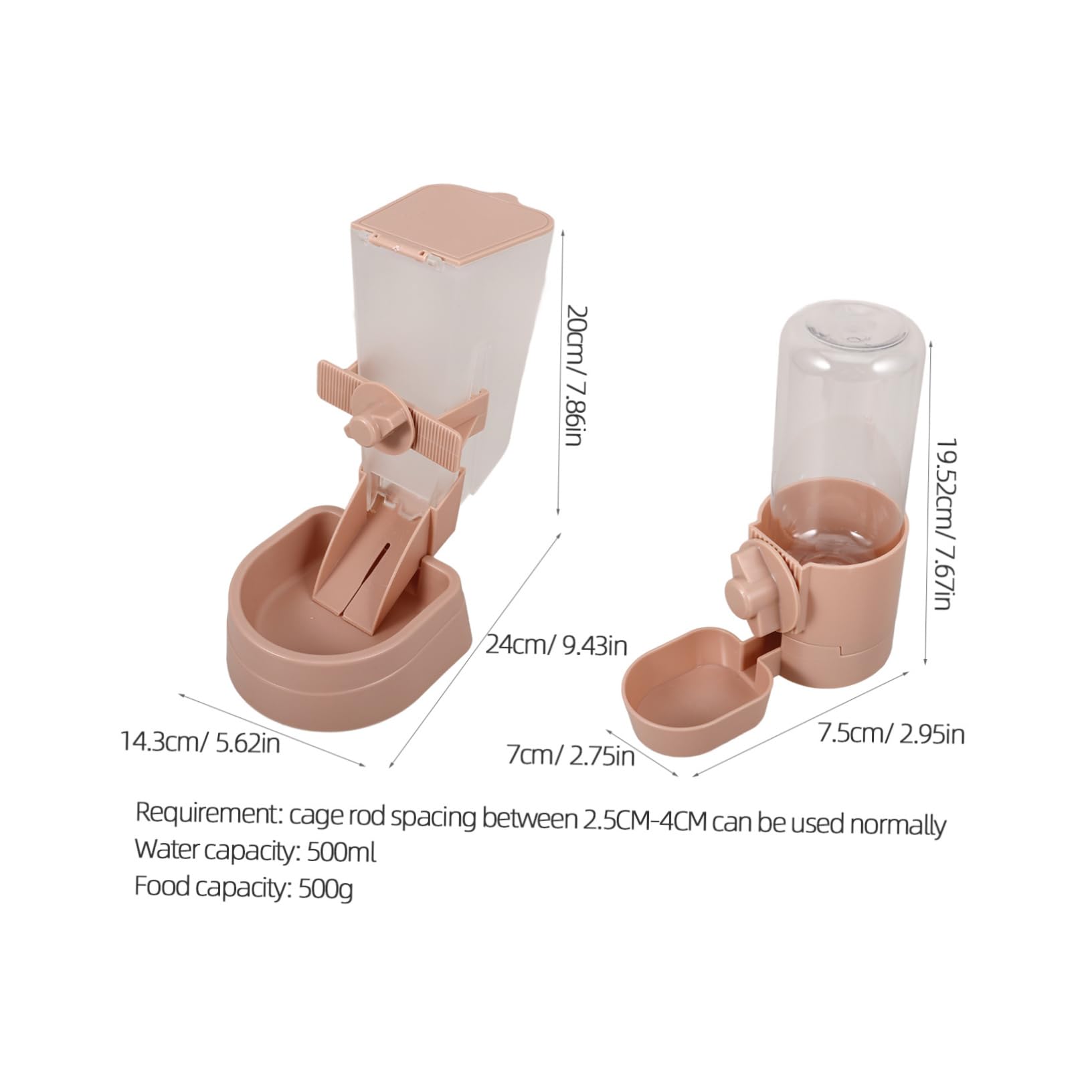 balacoo Automatic Pet Feeder Water Dispenser Cat and Dog Feeder Hanging Type Easy to Install Durable