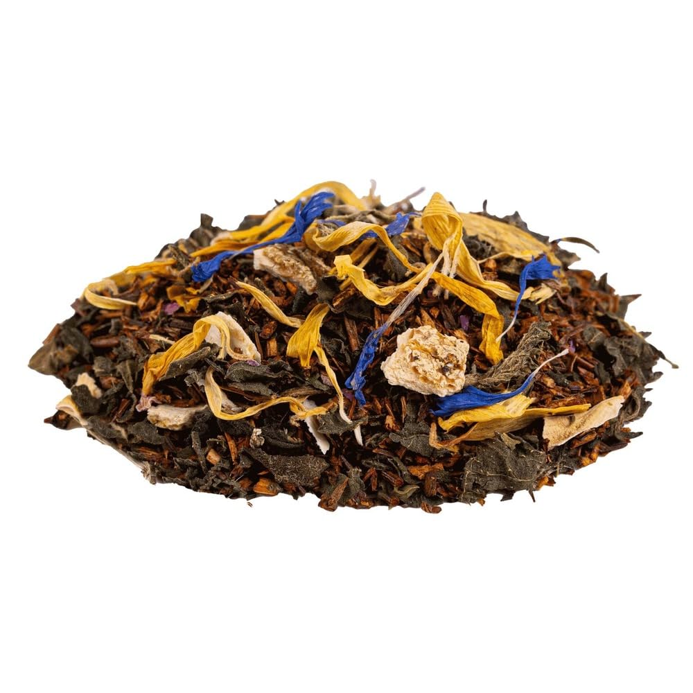 Rooibos de Mango y Naranja a Granel 100 Gramos - My Tea Moments - Cultivo Sostenible - Ingredientes Naturales: Aciano, Albaricoque, Caléndula, Mango, Naranja, Rosa.