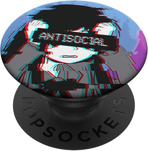 Miniatura 1 de Antisocial - PopSockets para niña japonesa con diseño de ondas de vapor
