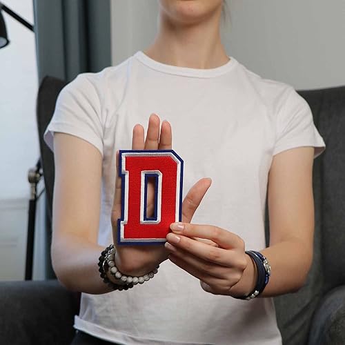 Miniatura 512 de Parches de letras termo-adhesivas de alta calidad – Lindas letras para ropa – Parche universitario para ropa – Letras bordadas de 4 1/2 parches