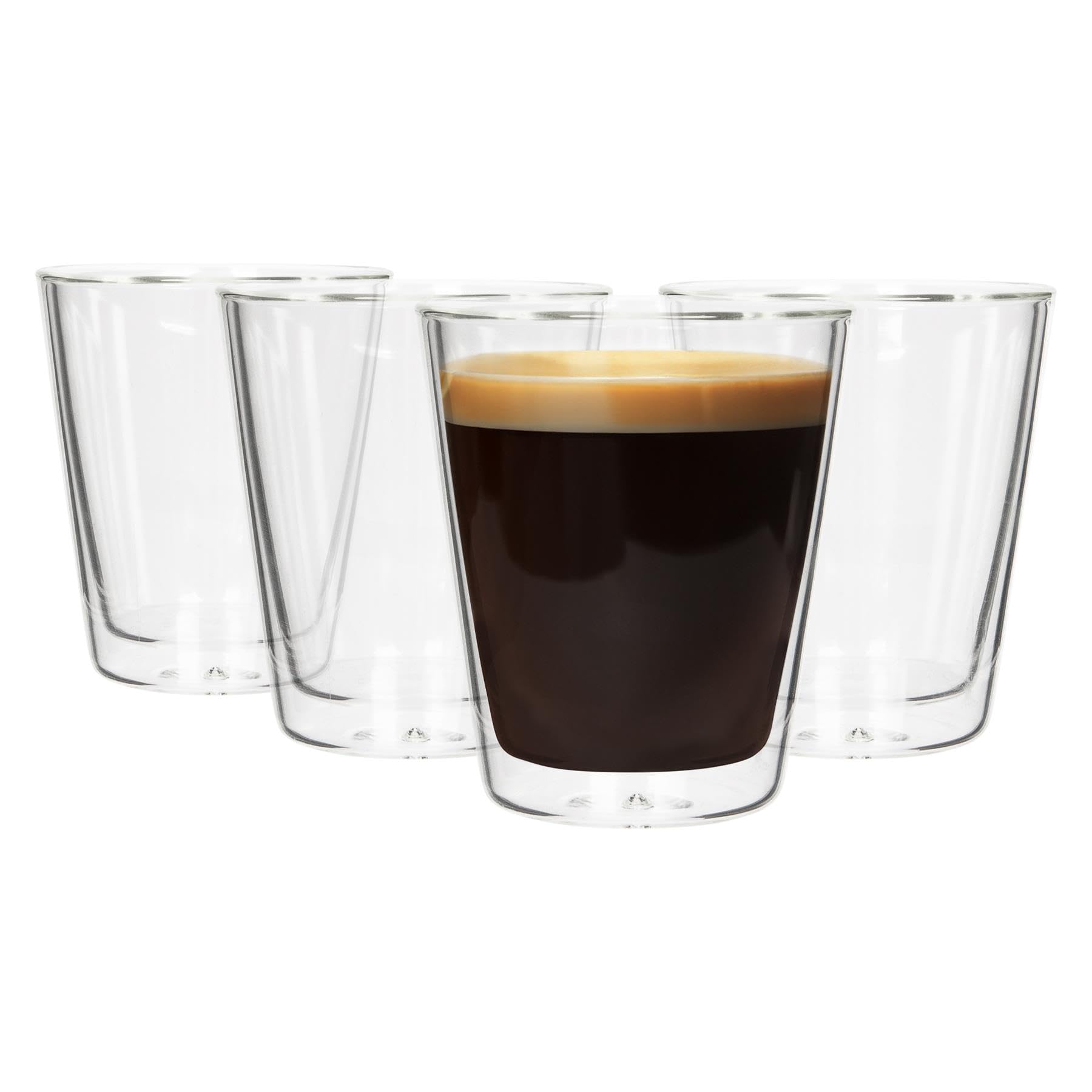 Rink Drink Double-Walled Glasses Set - 200ml - Pack of 4 - Clear Glass