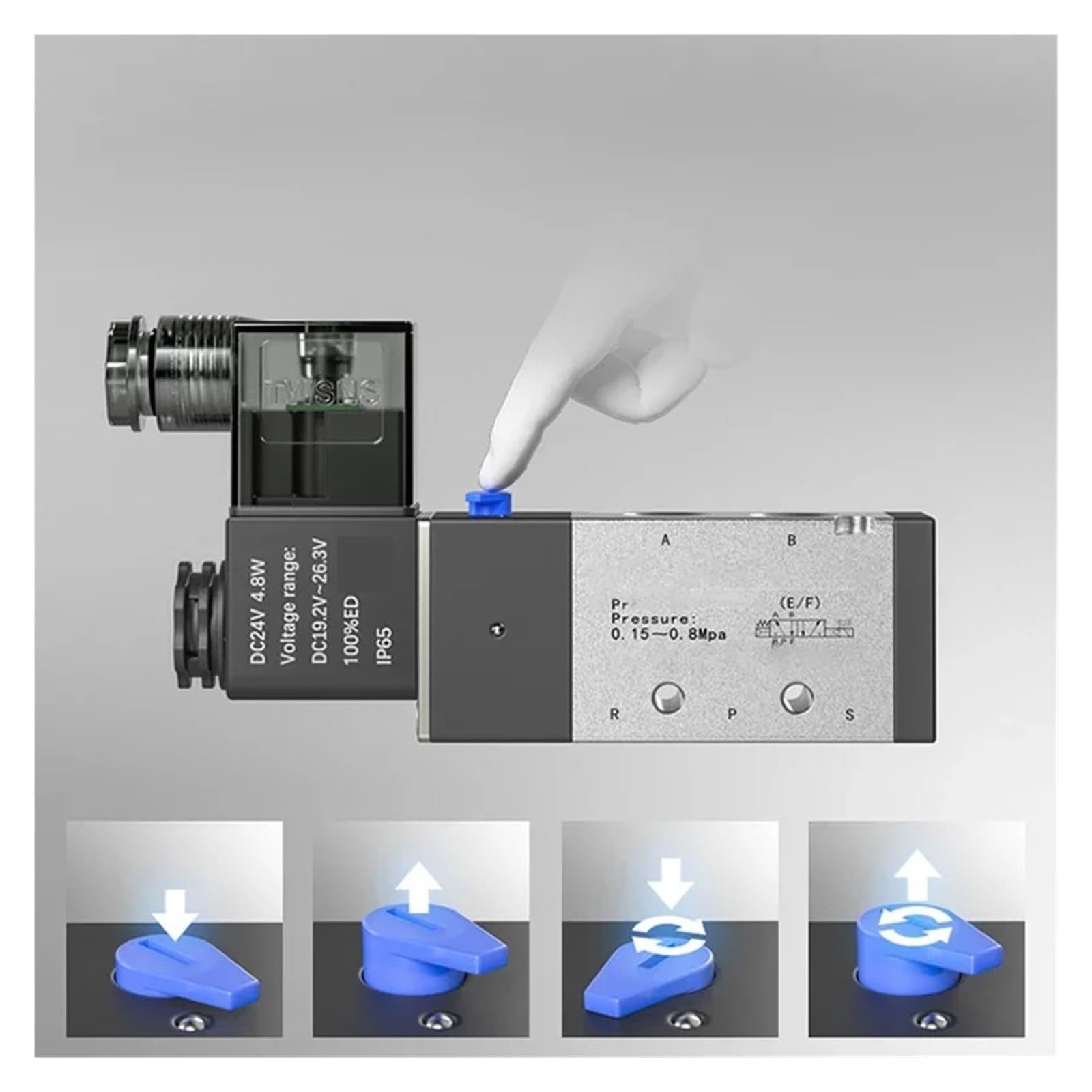 Válvula Solenoide 3V110-06 12V 1/8 "válvula de Control de Aire neumática de 3 vías válvula magnética eléctrica Cuerpo de Aluminio(Wire w 6mm Fitting,AC110V)