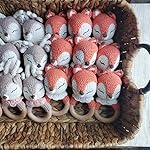Natural-Crochet-Teether-Toy-Rattle-for-Baby-Forest-Friends-Amigurumi-Crochet-Bunny-Deer-Fox-on-Natural-Wooden-Teething-Ring-Rattle-and-Beaded-Pacifier-Clip-Foxy