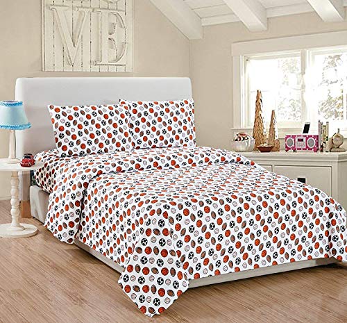 Elegant Home Multicolor Sports Basketball Baseball Soccer Football Design 7 Piece Queen Size Comforter Bedding Set For Boys/Kids Bed In A Bag With Sheet Set # Sports Navy thumb #1