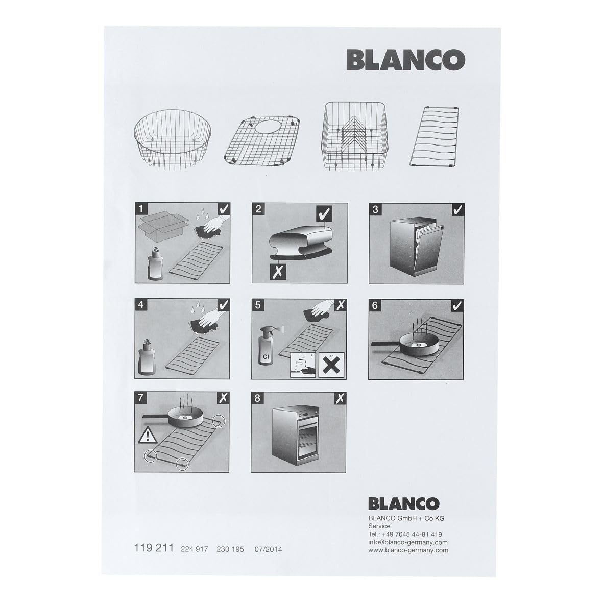 Blanco 220573 Kosz do Zlewu, Srebrny, 135 x 30 x 39 cm