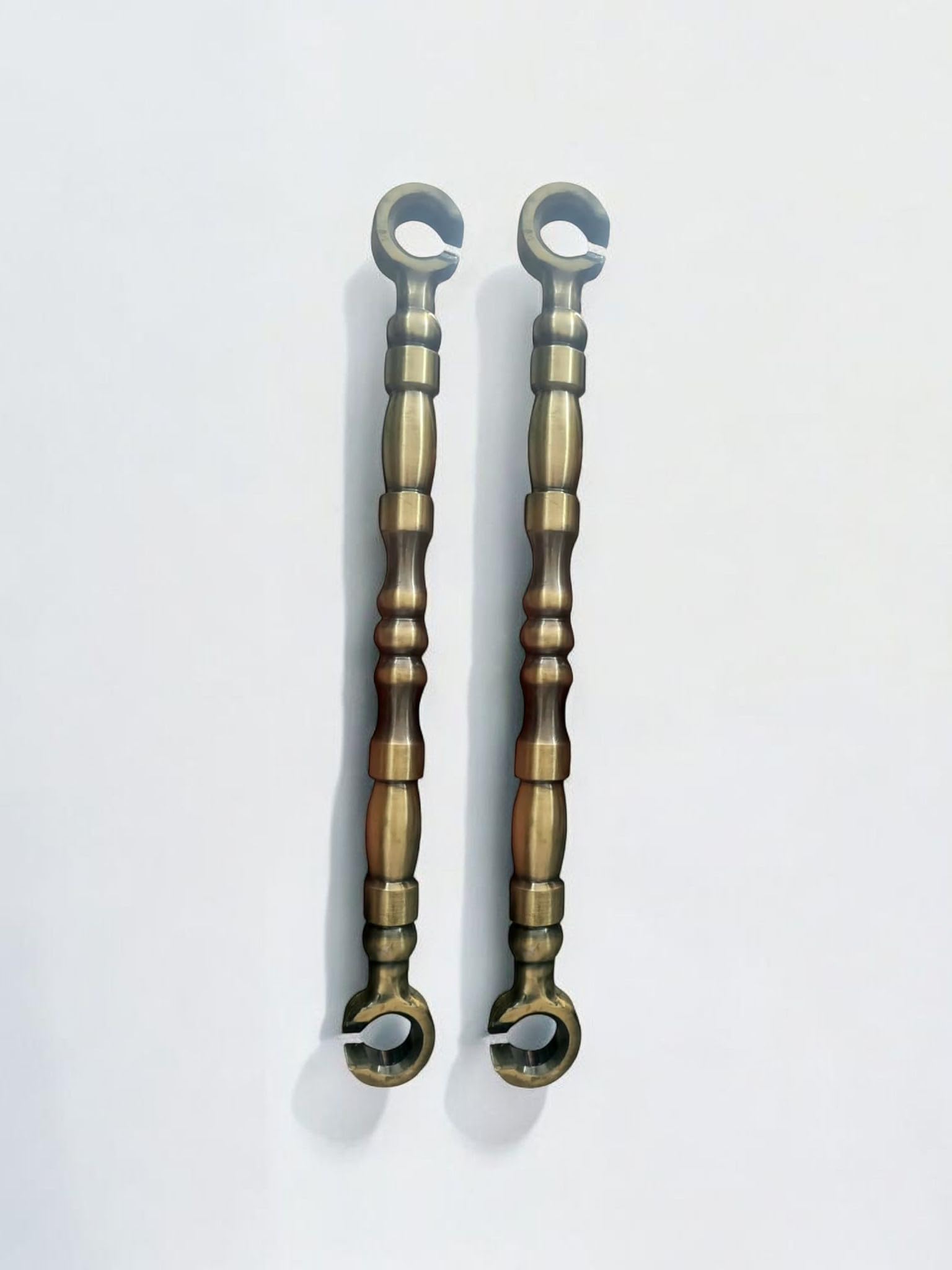 Nooks Decorative Brass Finish Antique Swing Saliya Rod Chain Set, Traditional Damru Design (20mm) Thickness and 12Inch Lenght, 2 Pieces Set for All Kind of Swing Hanging for Home and Garden-image-31