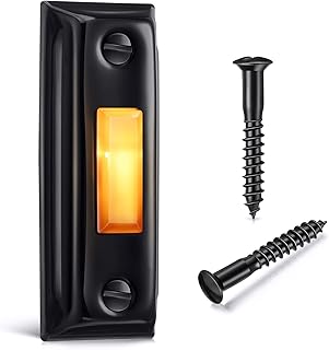 Dreyoo Doorbell Push Button, Heavy Duty Metal Door Bell Wired Button LED Lighted Wall Mounted Door Bell Push Buttons for Home, Universal Garage Door Opener Switch (Black)