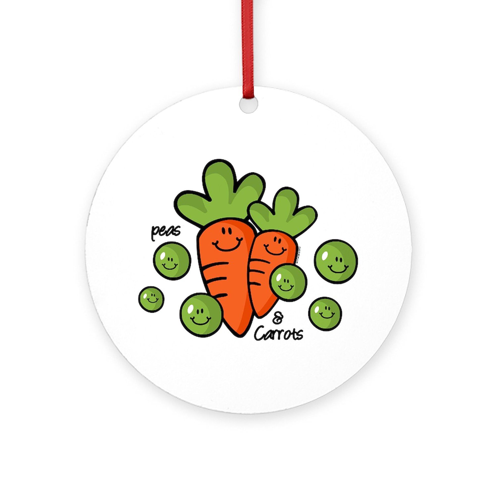 CafePress Peas and Carrots Round 4" MDF Holiday Ornament