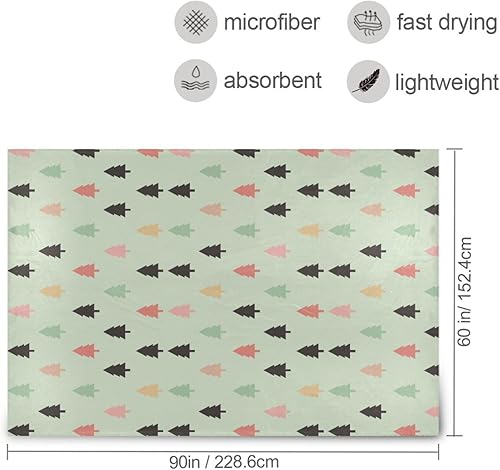 Miniatura 3 de Flat Christmas Fir Trees Pattern Microfiber Throw Blanket for Adults Kids, Comfy Winter Blanket for Bedroom Chair 60"x90"