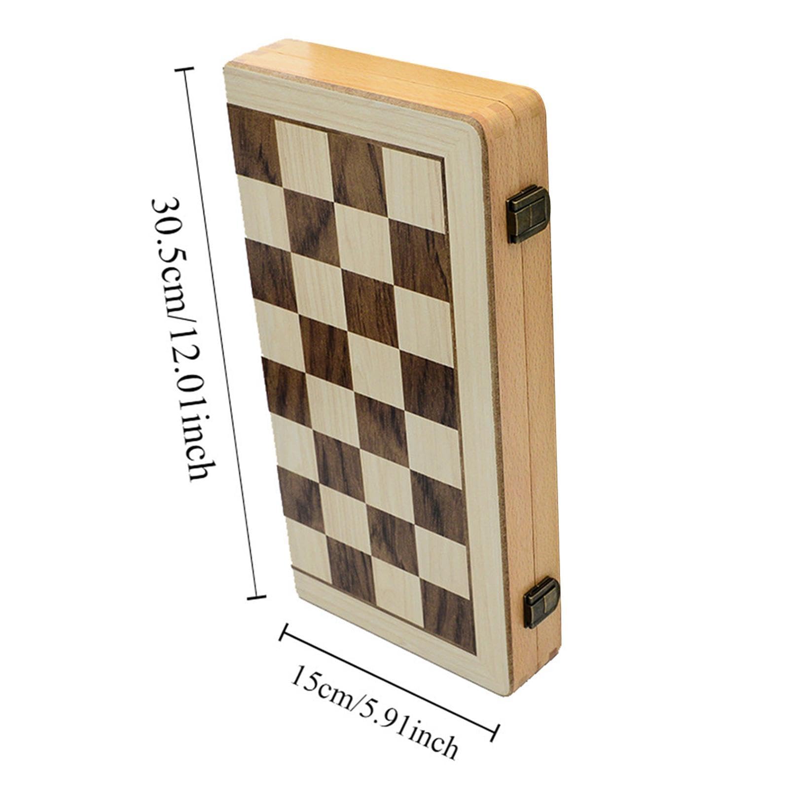 Générique Board de Set D'échecs, échec Pliant En Bois, Jeu de Société D'échecs, Ensemble D'échecs pour Débutants Portables, Jeu de Plateau D'échecs D'échecs Pou, 12po
