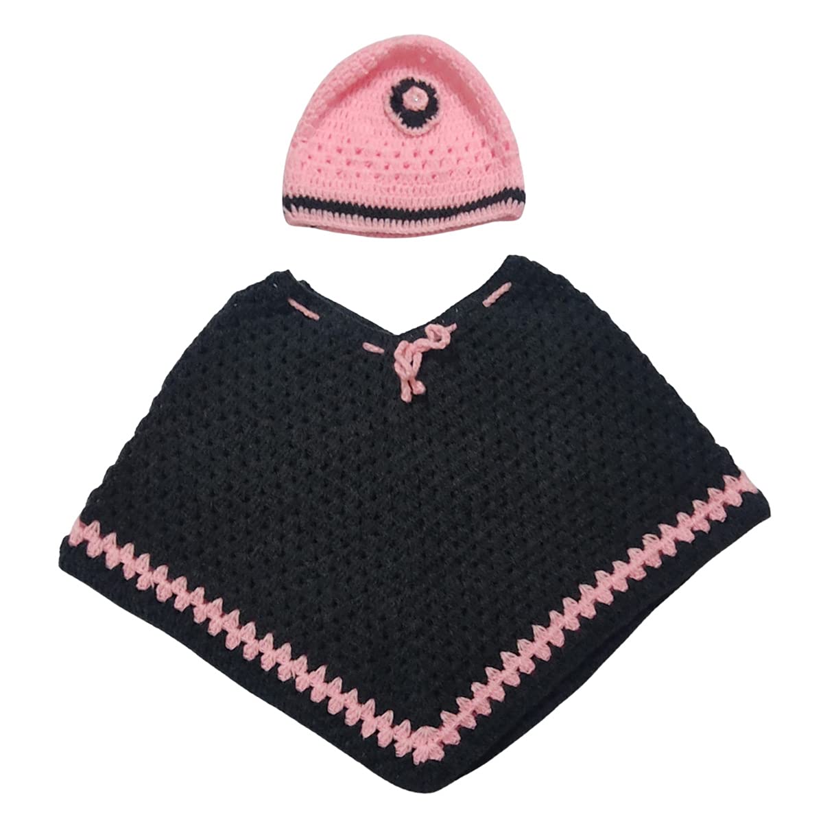 Cute Collection Hand made Woolen Poncho for 1 to 2 Years Baby Girls 3