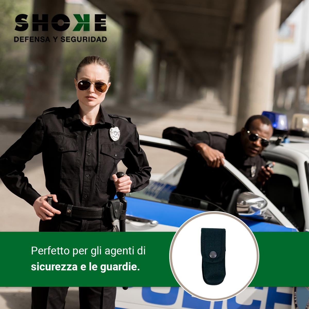 Shoke - Custodia spray peperoncino antiaggressione - Realizzata in Cordura Dupont - Compatibilità per riporre torce elettriche, coltelli e altri accessori - 11,5 cm x 5,5 cm x 4,7 cm