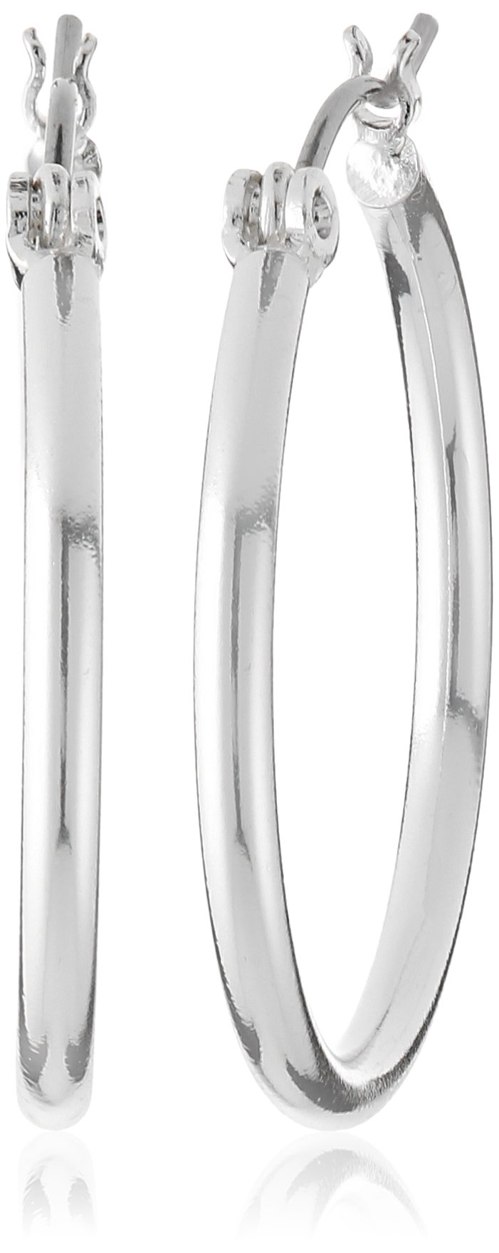 Nine West Women's Clicktop Hoop Earrings Silver Tone