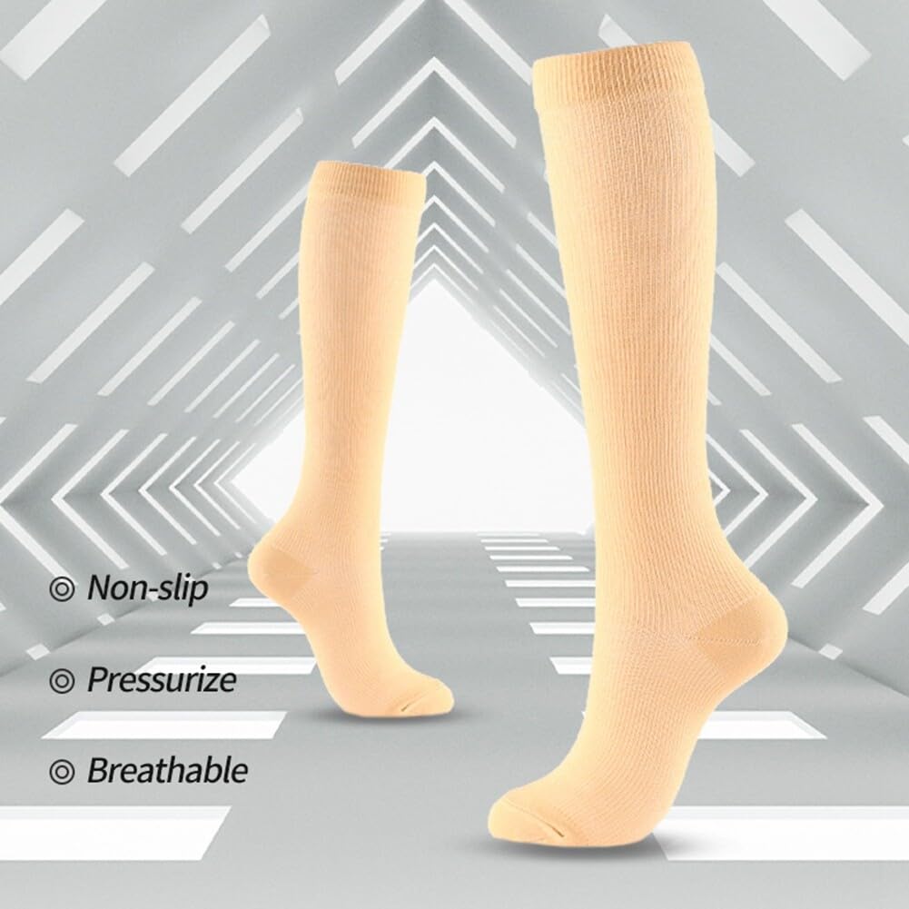 LICHENGTAI 3 paires de chaussettes de compression à fermeture éclair, chaussettes de compression hautes, bas de compression de soutien, pour femmes et hommes, chaussettes d'infirmière – S/M (35-38)