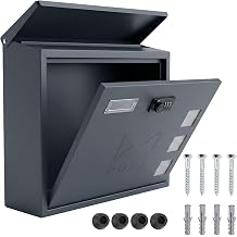 Post Boxes Wall Mounted Waterproof, Letterbox with Digit Combination Lock