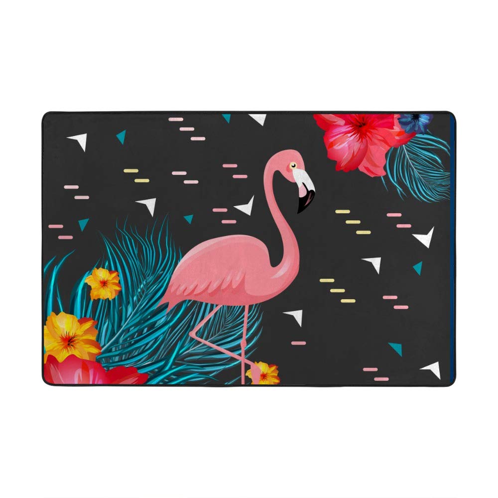 Tapis de maison flamant rose grand modèle pour salon et patio moderne