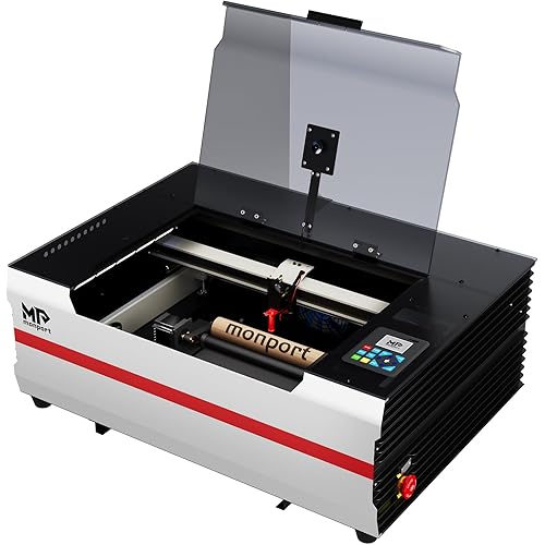Monport Reno-45 Pro Vision Upgrade 45W Desktop CO2 Laser Engraver, 16x12 Workbed Laser Engraving Machine, 8MP HD Camera and Magnetic Assisted Autofocus, Z-axis Adjustable for Wood Acrylic Glass More