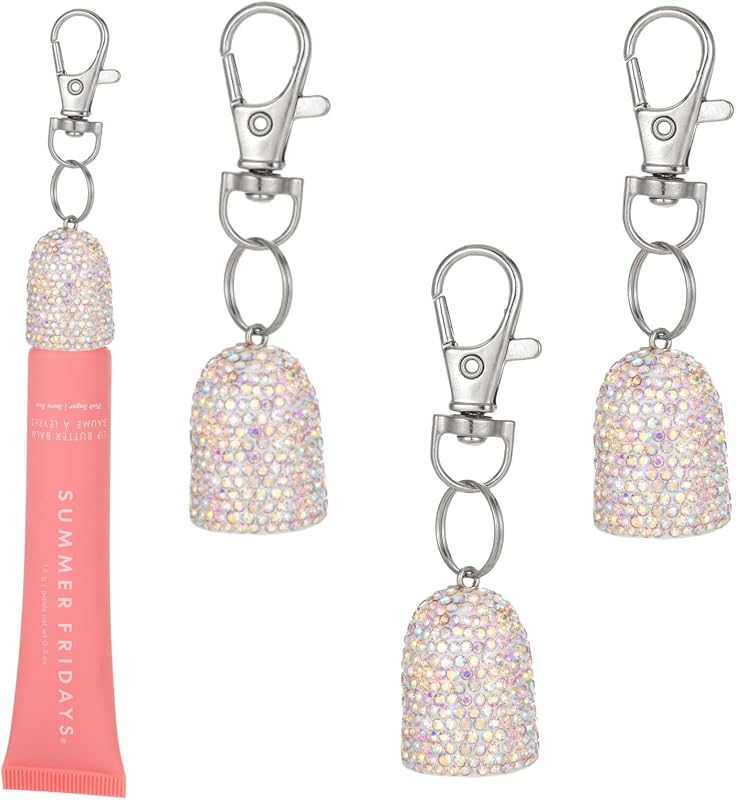 Veseek Suporte com chaveiro para bálsamo labial, 3 unidades