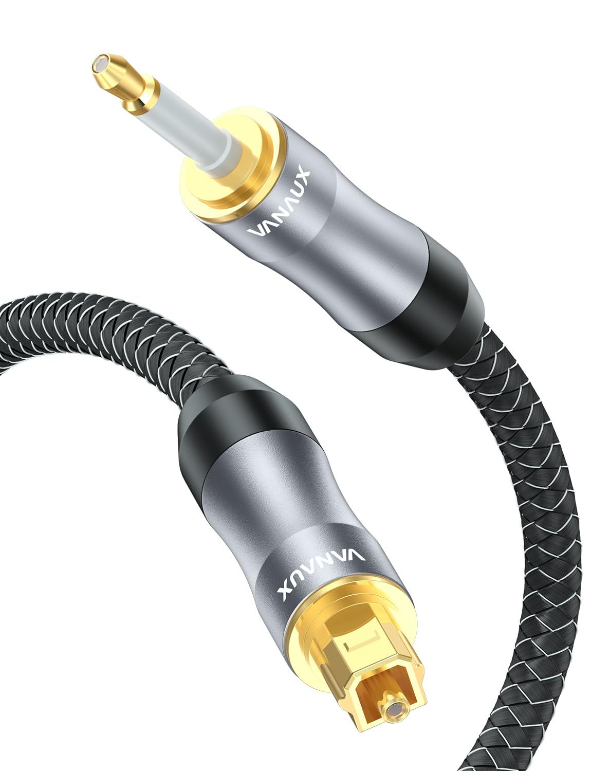 VANAUX Toslink to Mini Toslink Digital Optical Cable,S/PDIF Fiber Optic Audio Cable,24K Gold Plated for TV,DVD Player,Soundbars,Stereo Systems (3ft/1m) VANAUX Toslink to Mini Toslink Digital Optical Cable,S/PDIF Fiber Optic Audio Cable,24K Gold Plated for TV,DVD Player,Soundbars,Stereo Systems (3ft/1m)