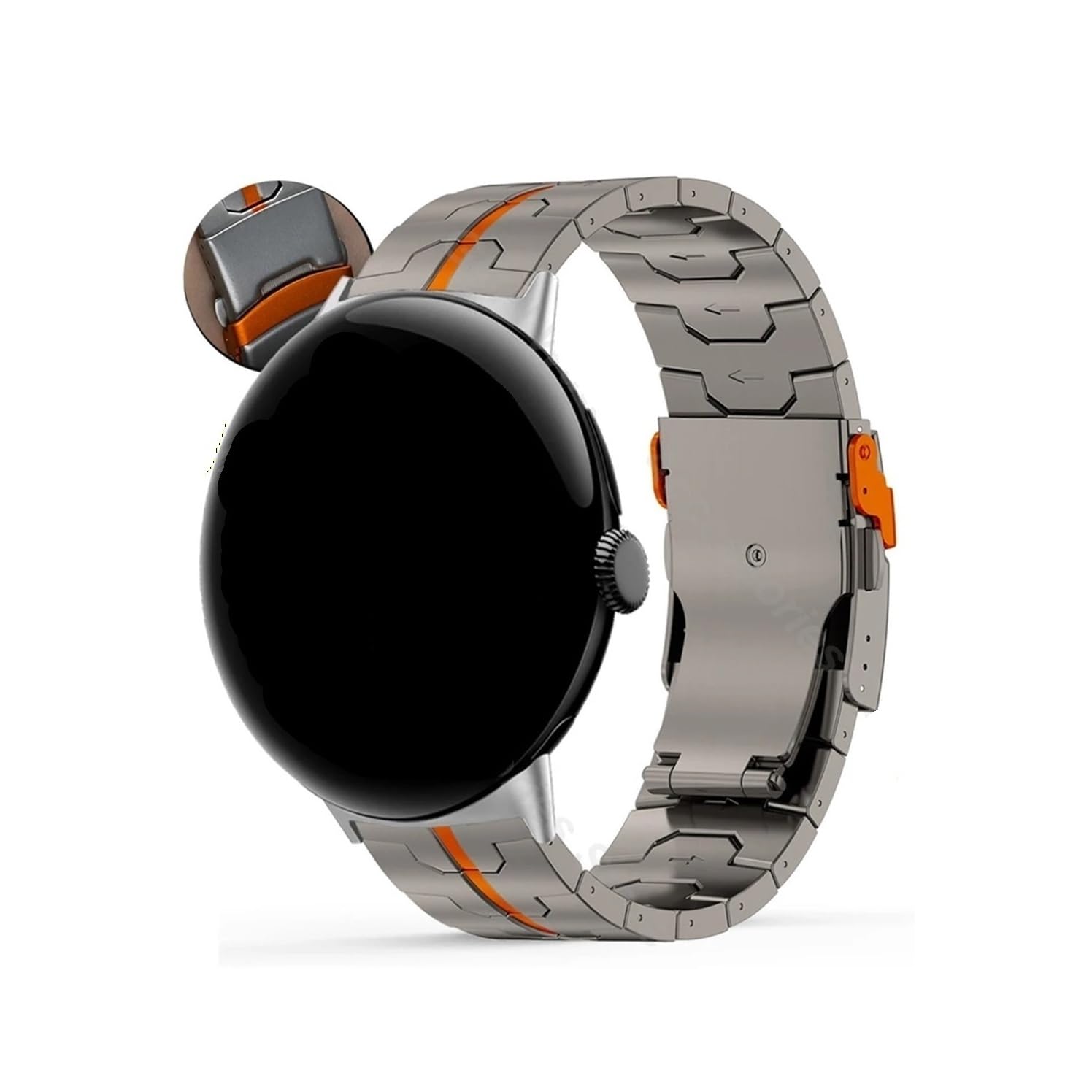 Correa de titanio para hombre apta para Google Pixel Watch 3 45 mm pulsera de enlace de banda apta para GOOGLE PIXEL 3 45MM Pulsera de metal de negocios
