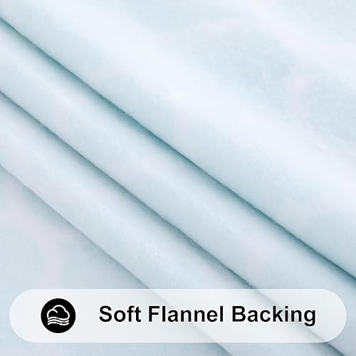 Miniatura 6 de Smiry - Mantel redondo de vinilo ajustable con bordes elásticos y parte trasera de franela, mantel de vinilo navideño impermeable, lavable, para