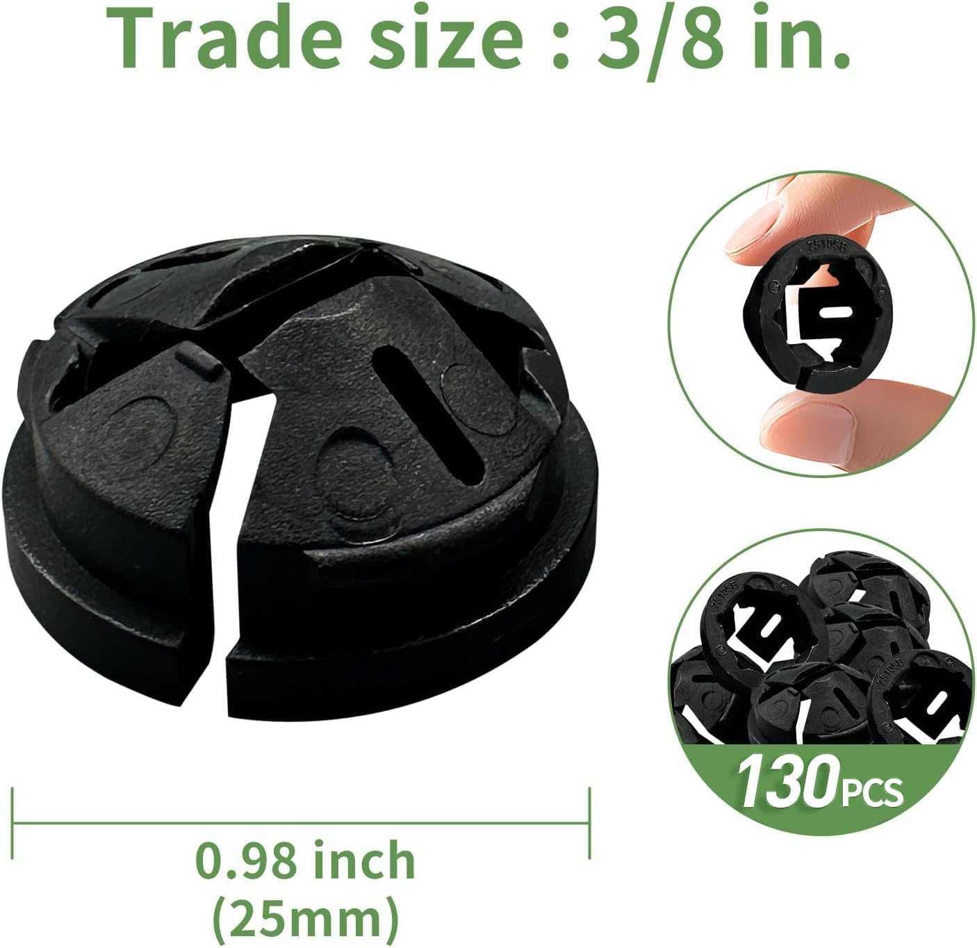 Electrical Box Knockout Plugs Romax Connectors Junction Box Adapter Non-metallic Push In Cable Connectors Snap In Conduits Fittings Plastic Connectors Trade Sizes 3/8 Inch 130 Pcs