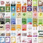 Collagen Sheet Face Masks Skincare Bulk Pack ，Hydrating Bulk Face Masks(55 Combo Pack)