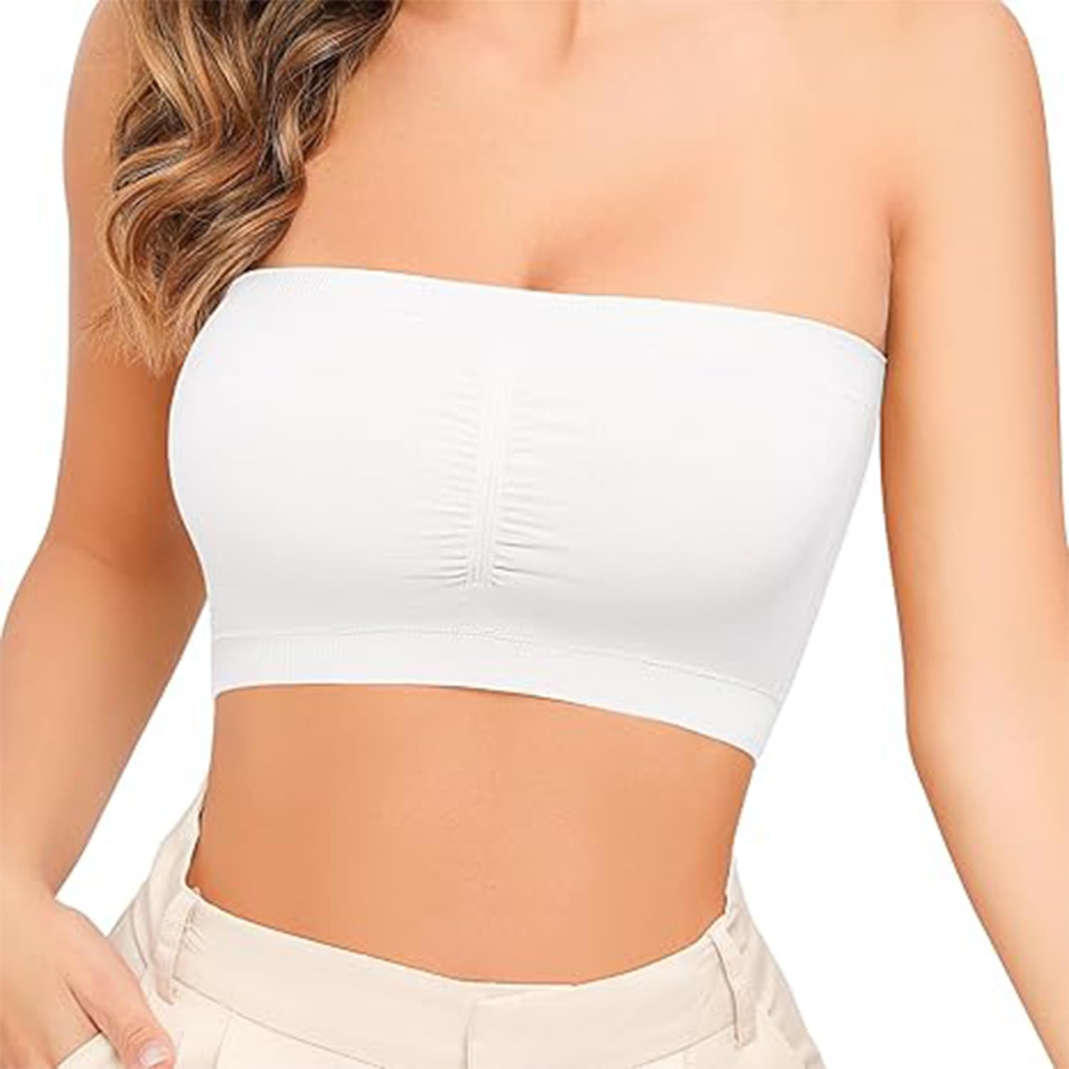Seamless Tube Bra for Women & Girls | Strapless Bandeau Bra |Removable-Padded, Stretchable Wireless, Comfortable Innerwear for Daily Use-picture-26