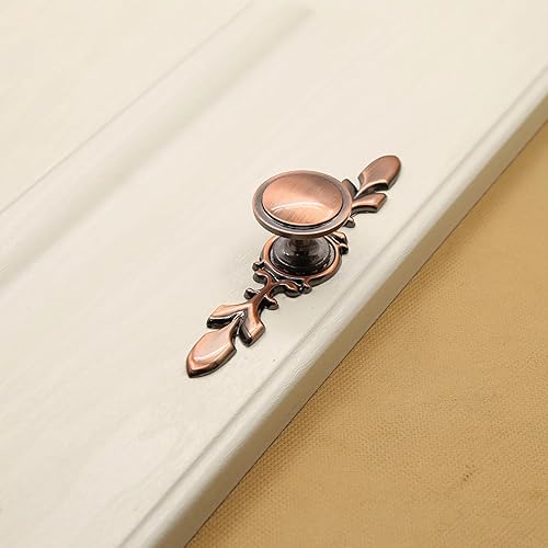 Miniatura 4 de HUAMULAN Paquete de 10 pomos vintage para armario de cocina, tiradores de aleación de zinc, placa trasera para armario, cajón, manijas de puerta,