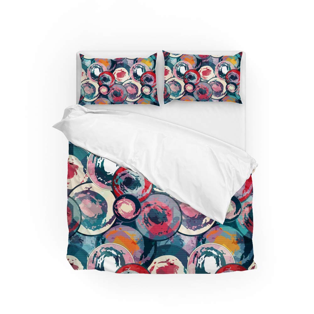 Housse de couette motif disque de couleur : fini les draps rêches, parure de lit douce
