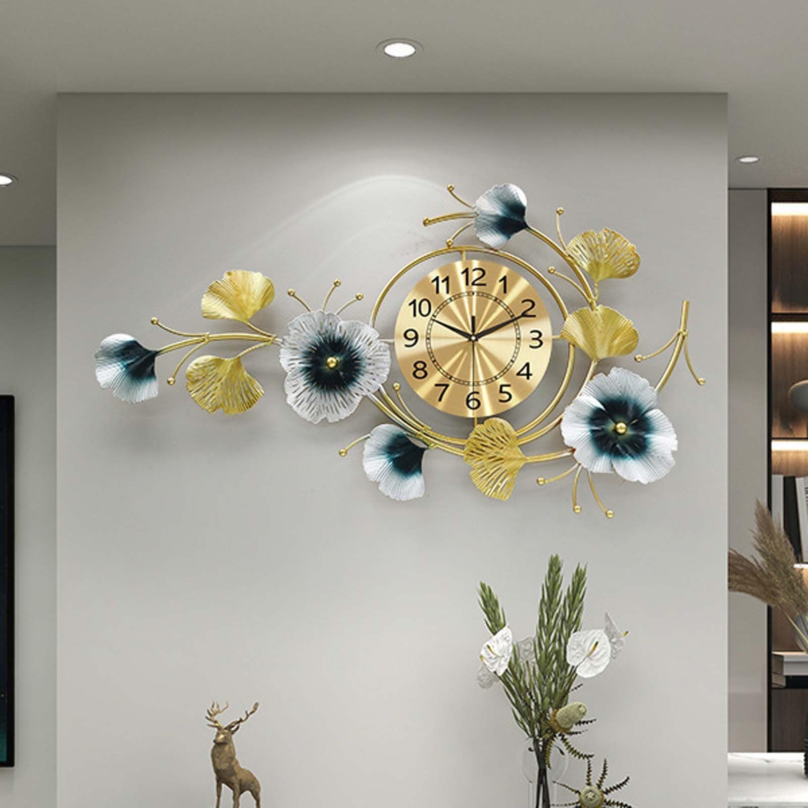 SaryEdge Living Room Large Wall Clock Silent Wall Clock 3D Modern Metal Art Decoration Clock,One Color-83 * 50cm,One Color-83 * 50cm,One Color-83 * 50cm